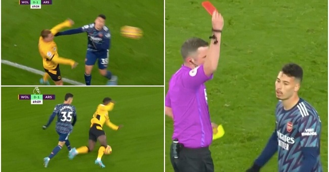 “Ngôi sao” của Arsenal nhận thẻ đỏ hy hữu trong trận thắng trước Wolves